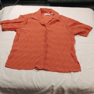 Apparenza Women's Orange Button-Up Shirt Size Medium